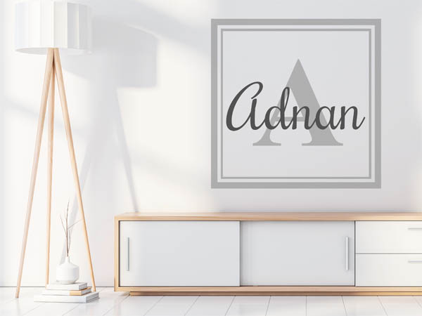 Wandtattoo Adnan als eckiges Monogramm