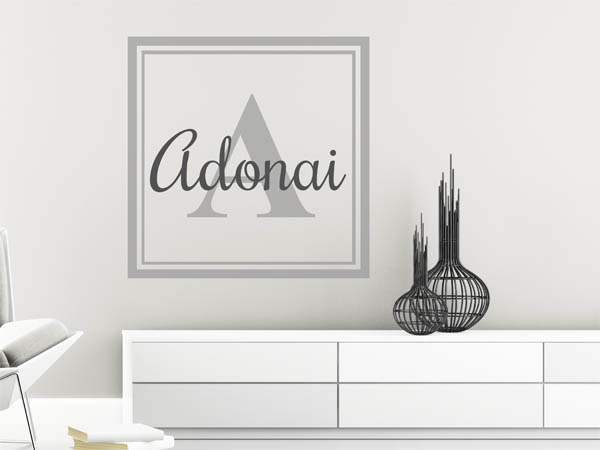 Wandtattoo Adonai als eckiges Monogramm