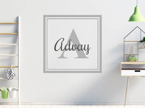 Wandtattoo Advay als eckiges Monogramm