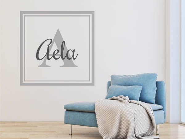 Wandtattoo Aela als eckiges Monogramm