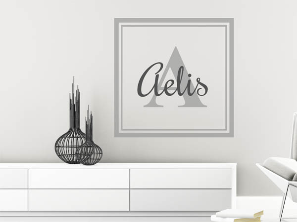 Wandtattoo Aelis als eckiges Monogramm