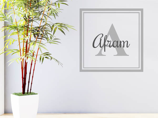 Wandtattoo Afram als eckiges Monogramm