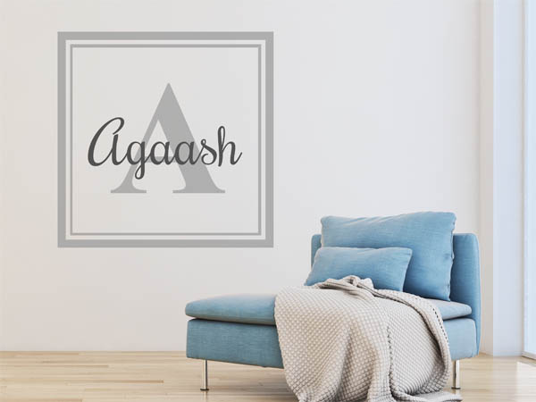 Wandtattoo Agaash als eckiges Monogramm
