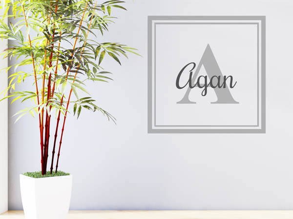 Wandtattoo Agan als eckiges Monogramm