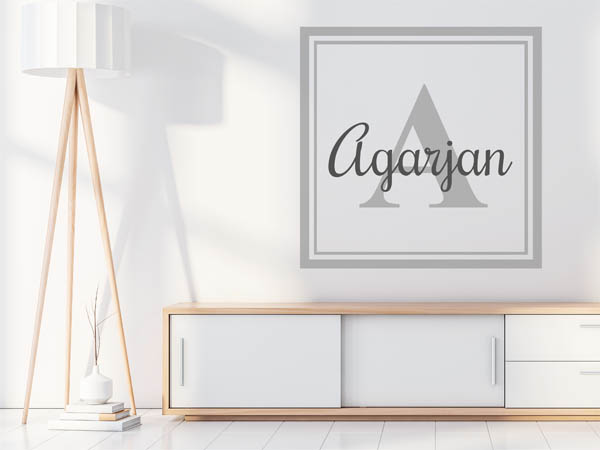 Wandtattoo Agarjan als eckiges Monogramm