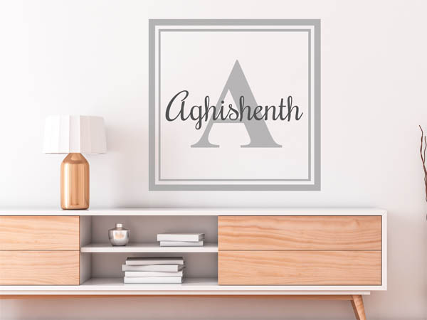 Wandtattoo Aghishenth als eckiges Monogramm