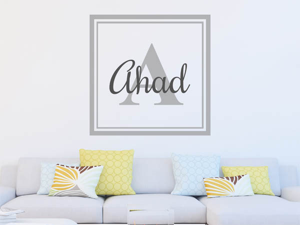 Wandtattoo Ahad als eckiges Monogramm