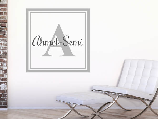 Wandtattoo Ahmet-Semi als eckiges Monogramm