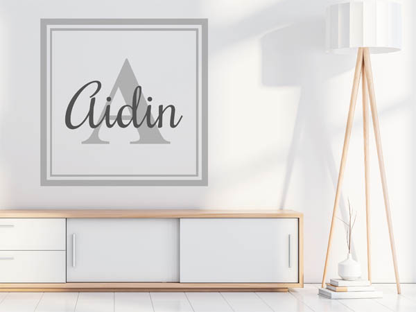 Wandtattoo Aidin als eckiges Monogramm