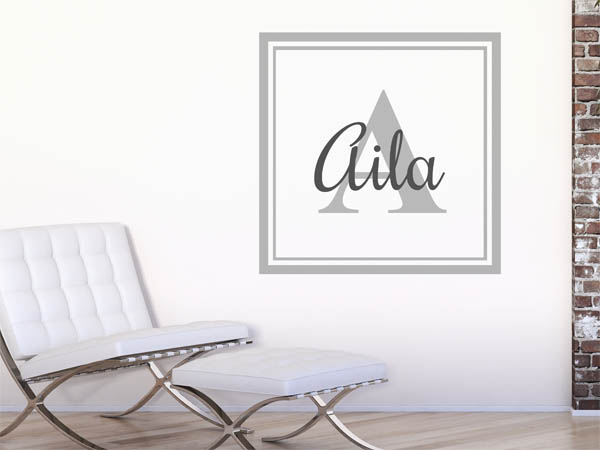 Wandtattoo Aila als eckiges Monogramm