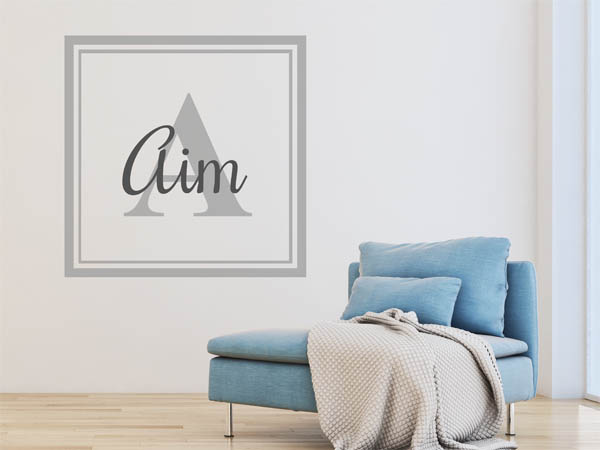 Wandtattoo Aim als eckiges Monogramm