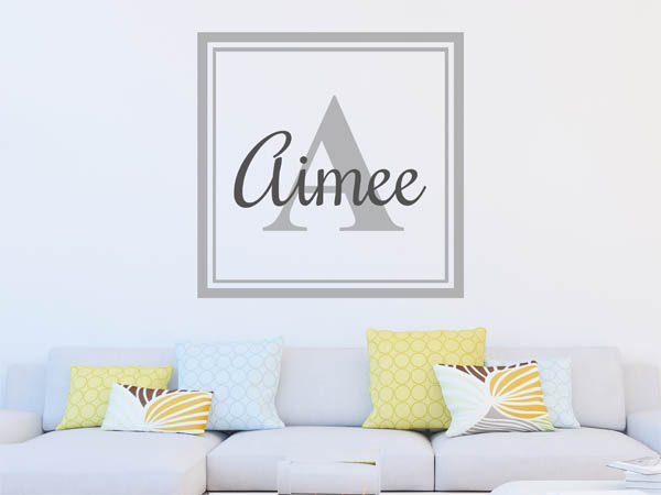 Wandtattoo Aimee als eckiges Monogramm