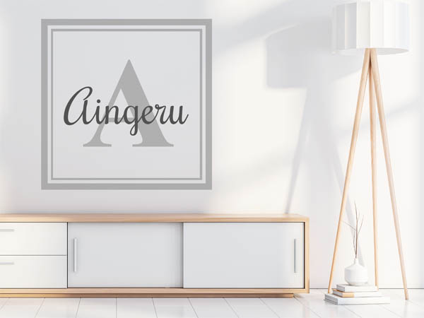 Wandtattoo Aingeru als eckiges Monogramm