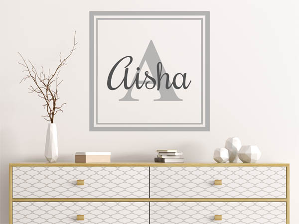 Wandtattoo Aisha als eckiges Monogramm