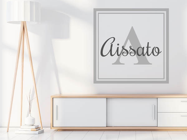 Wandtattoo Aissato als eckiges Monogramm