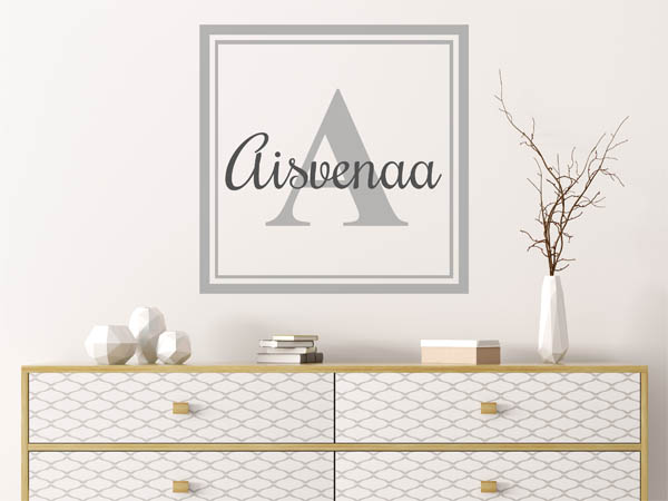Wandtattoo Aisvenaa als eckiges Monogramm