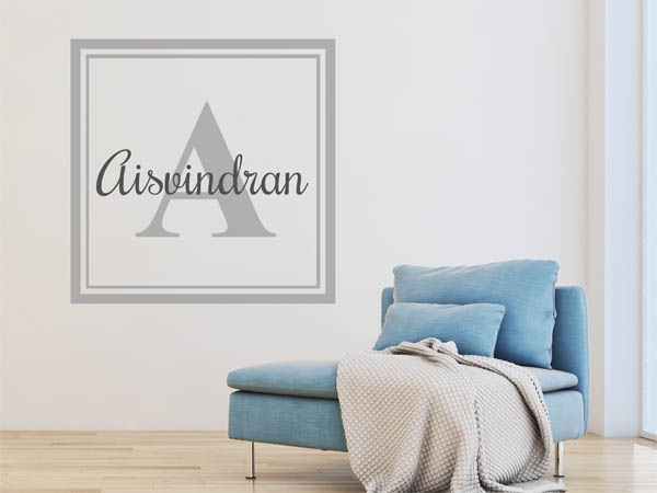 Wandtattoo Aisvindran als eckiges Monogramm