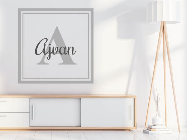 Wandtattoo Ajvan als eckiges Monogramm