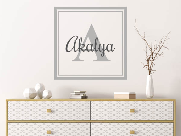 Wandtattoo Akalya als eckiges Monogramm