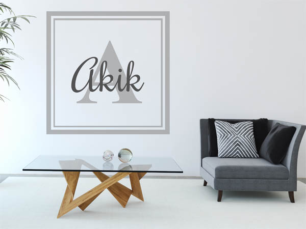 Wandtattoo Akik als eckiges Monogramm