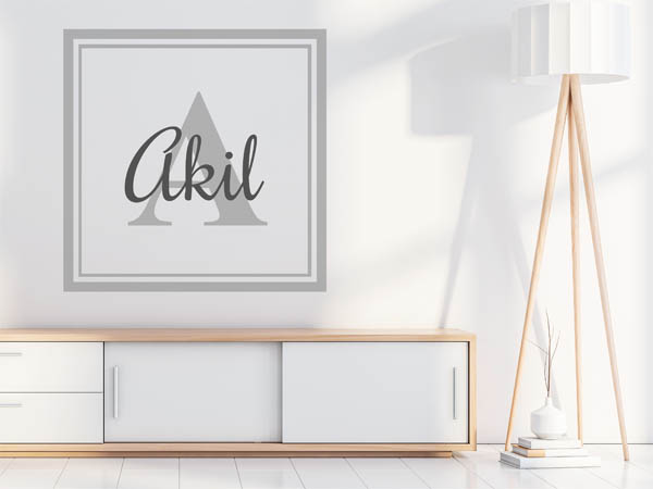 Wandtattoo Akil als eckiges Monogramm