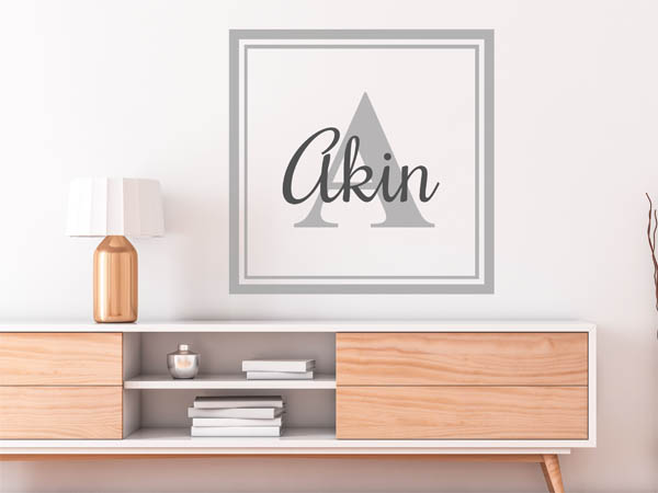 Wandtattoo Akin als eckiges Monogramm