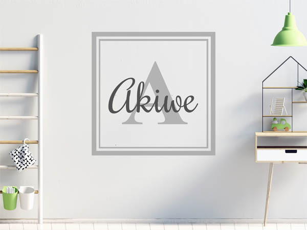 Wandtattoo Akiwe als eckiges Monogramm