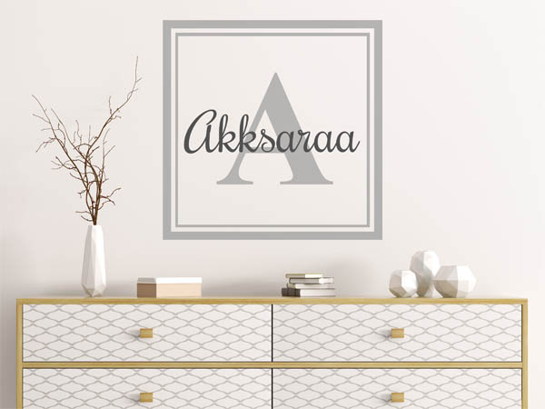 Wandtattoo Akksaraa als eckiges Monogramm