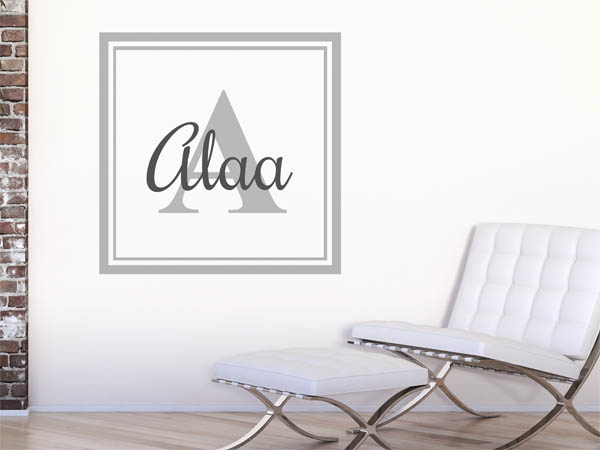 Wandtattoo Alaa als eckiges Monogramm