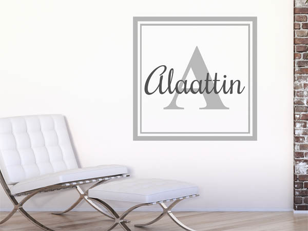 Wandtattoo Alaattin als eckiges Monogramm