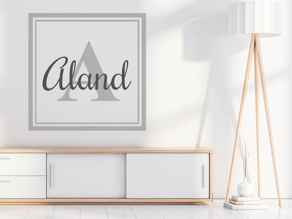 Wandtattoo Aland als eckiges Monogramm