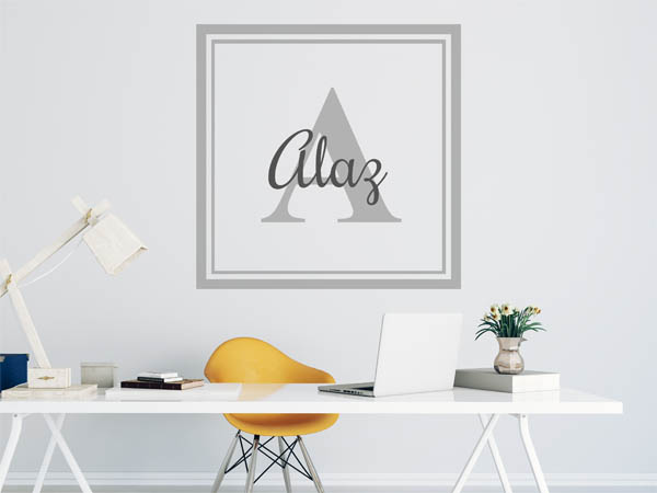 Wandtattoo Alaz als eckiges Monogramm