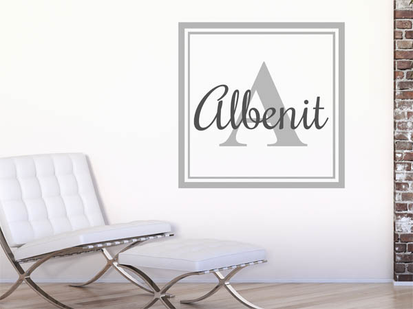 Wandtattoo Albenit als eckiges Monogramm