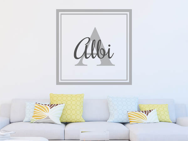Wandtattoo Albi als eckiges Monogramm