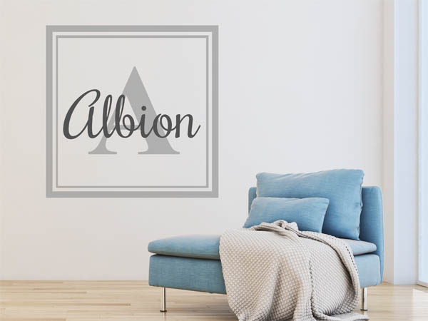 Wandtattoo Albion als eckiges Monogramm