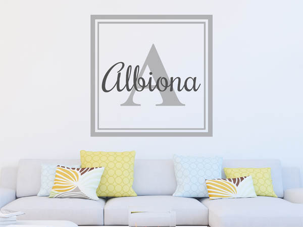 Wandtattoo Albiona als eckiges Monogramm