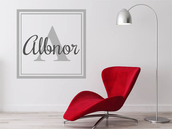 Wandtattoo Albnor als eckiges Monogramm