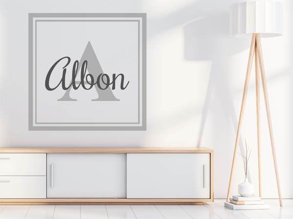 Wandtattoo Albon als eckiges Monogramm