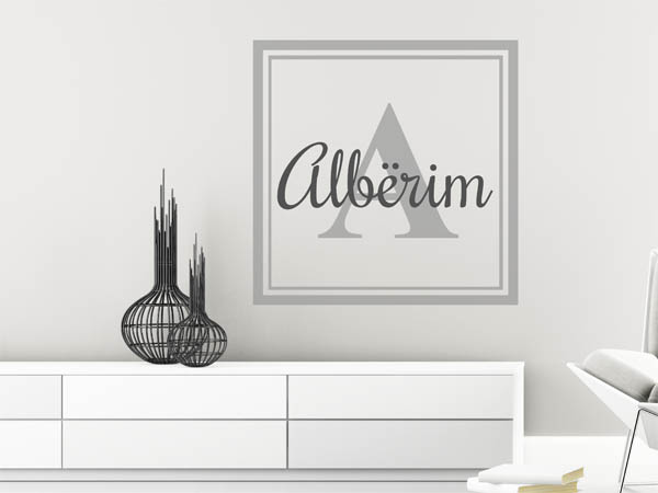 Wandtattoo Albërim als eckiges Monogramm