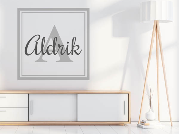 Wandtattoo Aldrik als eckiges Monogramm