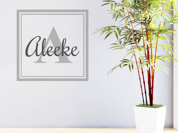 Wandtattoo Aleeke als eckiges Monogramm