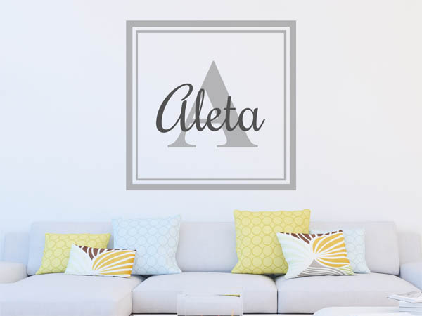 Wandtattoo Aleta als eckiges Monogramm