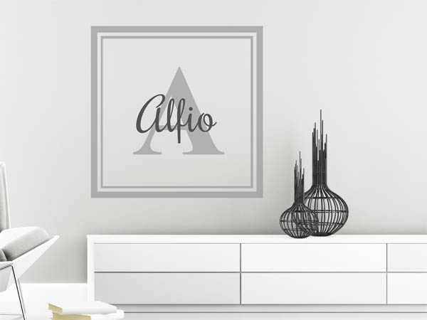 Wandtattoo Alfio als eckiges Monogramm