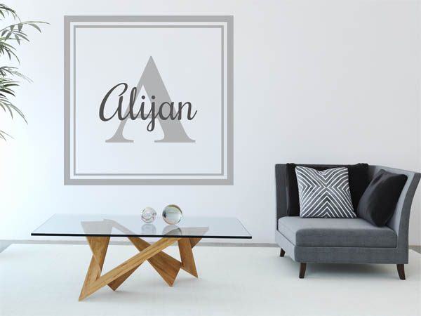 Wandtattoo Alijan als eckiges Monogramm