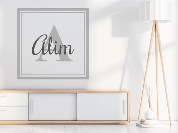 Wandtattoo Alim als eckiges Monogramm