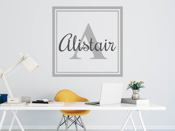 Wandtattoo Alistair als eckiges Monogramm