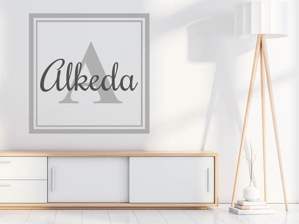 Wandtattoo Alkeda als eckiges Monogramm