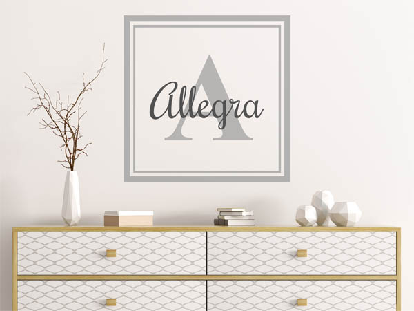 Wandtattoo Allegra als eckiges Monogramm