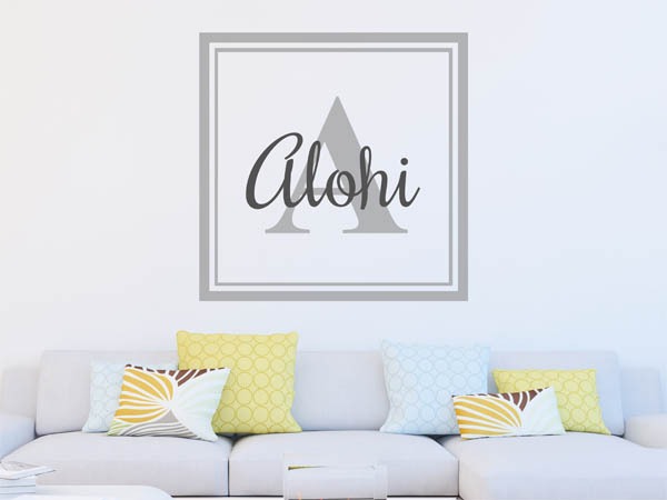 Wandtattoo Alohi als eckiges Monogramm