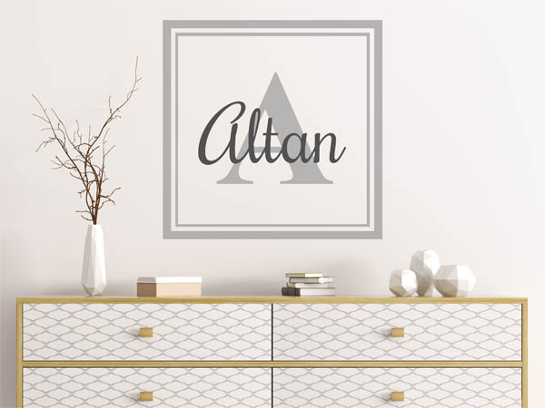 Wandtattoo Altan als eckiges Monogramm